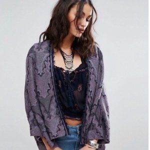 FREE PEOPLE Kimono Cardigan Butterfly Purple